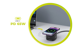 GaN skládací nabíječka 5v1 65 W Qi2 PW1 – bílá