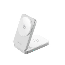 3in1 Qi2 25W Foldable Charging Stand PW35 Silver MagSafe Compatible