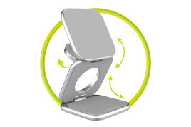 UltraSlim Foldable Charger PW36, 3in1 Qi2 25W, Silver