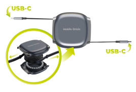 100W Retractable Cable Box USB-C to USB-C CB7, Spage Grey