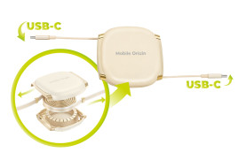 100W Retractable Cable Box USB-C to USB-C CB7, Beige