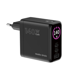 140W GaN TFT Display Charger PW21 - 2x USB-C + USB-A