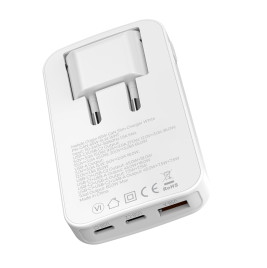 Slim Charger Dual USB-C, Single USB-A white
