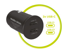 30W Super Car Charger CA20 - 2x USB-C