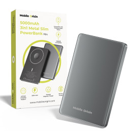 Bezdrátová PowerBanka 3v1 Metal Slim 5000mAh PB4