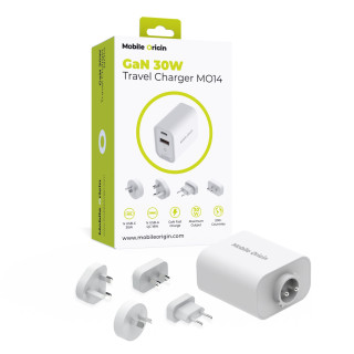 GaN 30W Travel Charger EU,USA,UK,AUS MO14