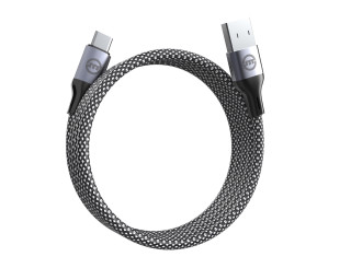 Magnetic cable USB-A to USB-C 1m Black