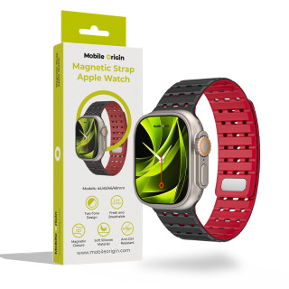 Magnetic Strap Black/Red 44/45/46/49mm