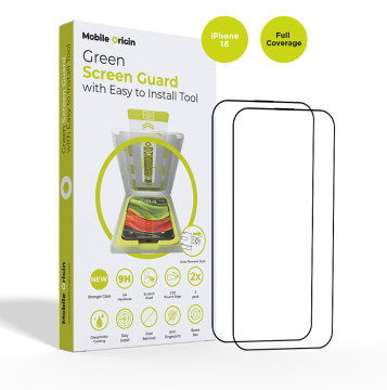 Screen Guard with easy applicator Full Coverage, 2 pack iPhone 16 Series