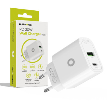 PD20W Wall Charger MO12 - USB-A + USB-C
