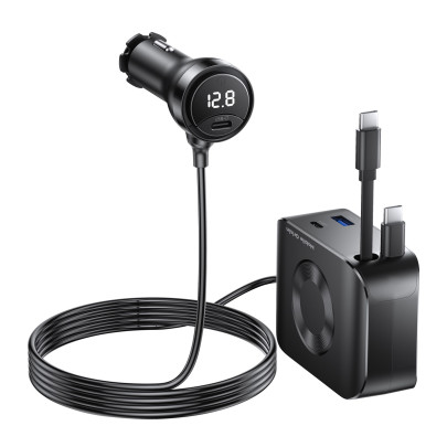 75W 5in1 Car Charger CA23 - 2x USB-C + USB-A Port, 2x USB-C Cable