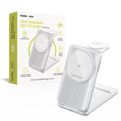 3in1 Foldable Qi2 Charger PW8 - silver