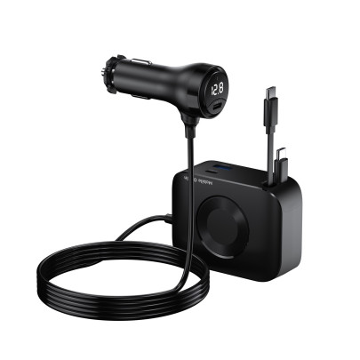 75W 5in1 Car Charger CA23 - 2x USB-C + USB-A Port, 2x USB-C Cable