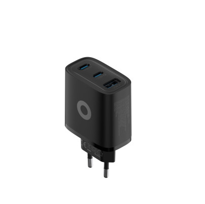 GaN 40W Wall Charger MO13, 1x USB-A + 2x USB-C, Black