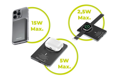 Bezdrátová PowerBanka 3v1 Metal Slim 5000mAh PB4