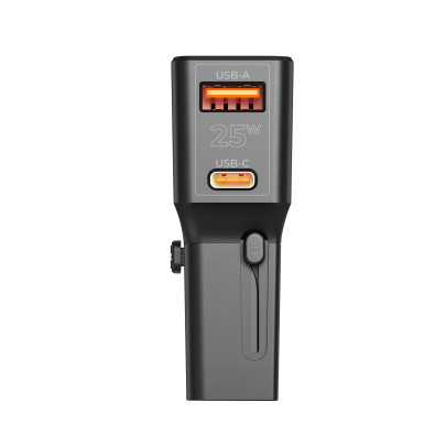 Cestovní adaptér 25W – EU / US / UK / AU, černý