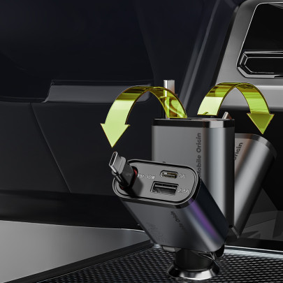 3in1 Car Charger CA27, 50W - USB-C + USB-A, USB-C Cable