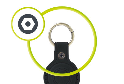 Kožená klíčenka AirTag A6, Černá