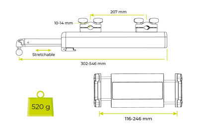 Tablet and Phone Car Headrest Mount Arm CA17