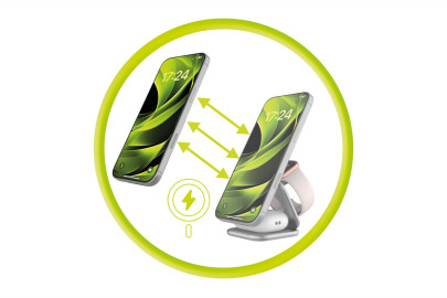 Ultratenká skládací nabíječka PW36, 3v1 Qi2 25W, Stříbrná