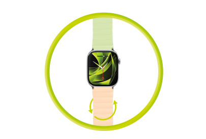 Magnetický řemínek II pro Apple Watch 44 / 45 / 46 / 49 mm – růžovo‑světlezelený