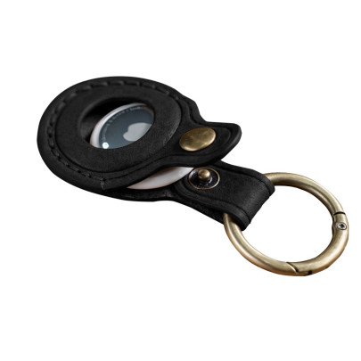 Kožená klíčenka AirTag A6, Černá