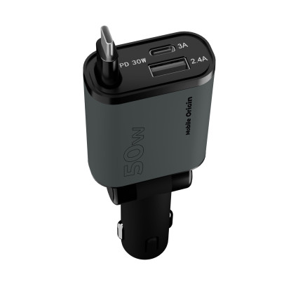 3in1 Car Charger CA27, 50W - USB-C + USB-A, USB-C Cable