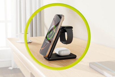 Skládací Qi2 nabíječka 3v1 PW8 - černá