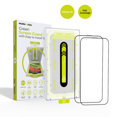 Screen Guard with easy applicator Full Coverage, 2 pack iPhone 16 Series