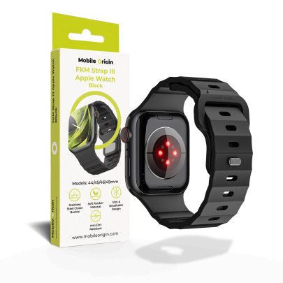 FKM Řemínek III pro Apple Watch 44 / 45 / 46 / 49 mm – Černý