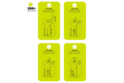 Universal Travel Adapter PW30 EU/UK/US/AUS, White