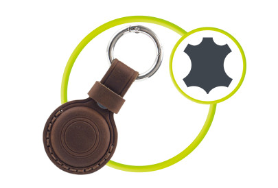 Kožená klíčenka AirTag Outdoor A7, Tmavě hnědá