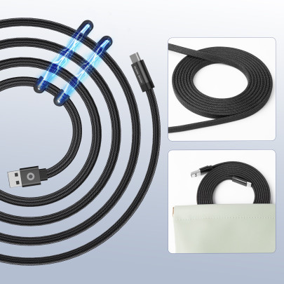 Magnetický kabel 1 m USB‑A na USB‑C – černý