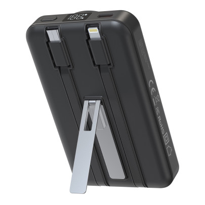 10000mAh Wireless Magnetic PowerBank PB11, USB-C and Lightning Cable