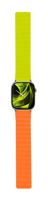 Magnetický řemínek II pro Apple Watch 44 / 45 / 46 / 49 mm – oranžovo‑zelený