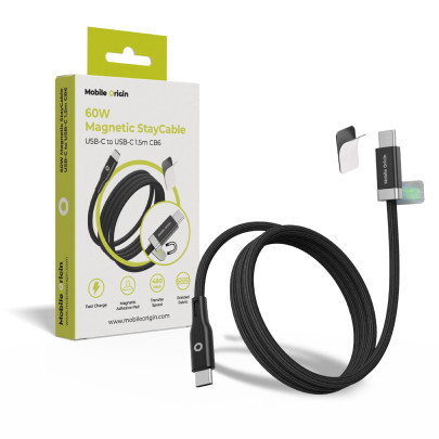 60W Kabel s magnetickým úchytem StayCable USB-C na USB-C, 1.5 m, CB6