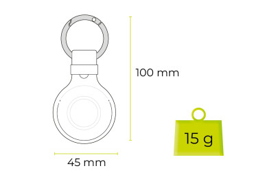 Kožená klíčenka AirTag Outdoor A7, Černá