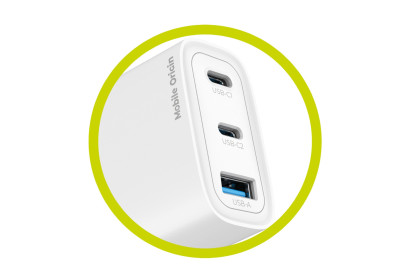 GaN 40W Wall Charger MO13, 1x USB-A + 2x USB-C