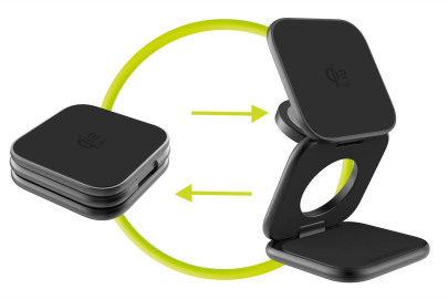 Ultratenká skládací nabíječka PW36, 3v1 Qi2 25W, Matně černá