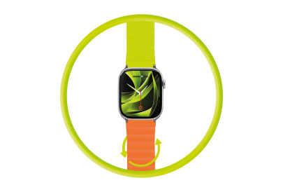 Magnetický řemínek II pro Apple Watch 44 / 45 / 46 / 49 mm – oranžovo‑zelený