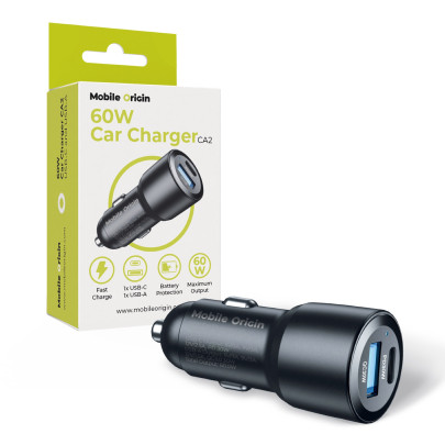 Car Charger CA2 60W USB-C and USB-A