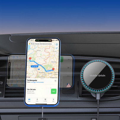 Bezdrátová nabíječka do větrací mřížky auta CA18, kompatibilní s Apple Watch/iPhone MagSafe