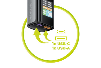 PowerBank 100W PD 14000mAh with Display PB12 - USB-C + USB-A