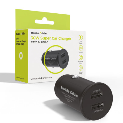 30W Super Car Charger CA20 - 2x USB-C