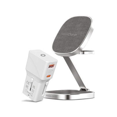 TravelCharge PRO travel charger + Travel adapter 25W - EU / US / UK / AU, white