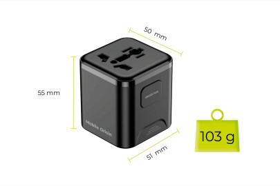 Universal Travel Adapter PW30 EU/UK/US/AUS, Black