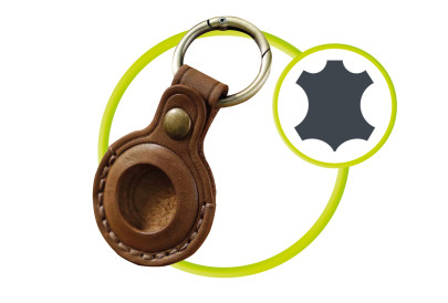 Kožená klíčenka AirTag A6, Tmavě hnědá