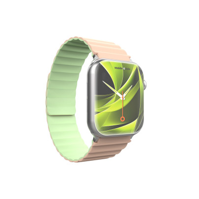 Magnetický řemínek II pro Apple Watch 44 / 45 / 46 / 49 mm – růžovo‑světlezelený