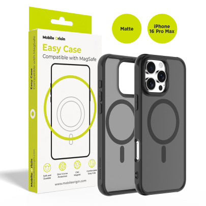 Easy Hybrid MagSafe Case, Matte Black for iPhone 16