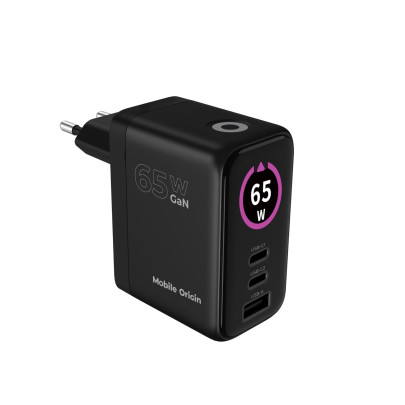 65W GaN TFT Display Charger PW20 - 2x USB-C + USB-A